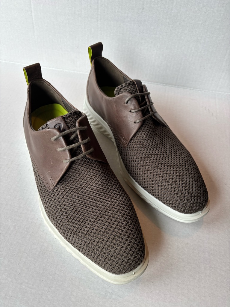 Ecco Men's Knit Lace-Up Oxfords With White Sole